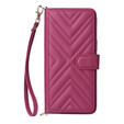 Etui z klapką do Xiaomi Poco F7 Pro / F7 Ultra, Crossbody Leather Wallet, bordowe