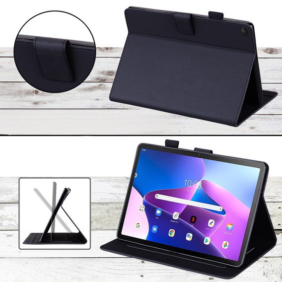 Etui do Lenovo Tab M10 Plus 10.6 Gen 3, z klapką, animal, czarne