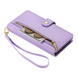 Etui z klapką do iPhone 16 Pro Max, Wallet Zipper Pocket, fioletowe