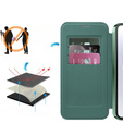 Etui z klapką do Samsung Galaxy A36 5G, RFID Wallet MagSafe z ochroną aparatu, zielone