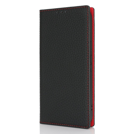 Etui z klapką do Google Pixel 9A, Litchi Skin Grain, czarne