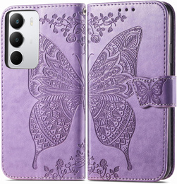 Etui z klapką Butterfly do Realme C71 – eleganckie i funkcjonalne, fioletowe