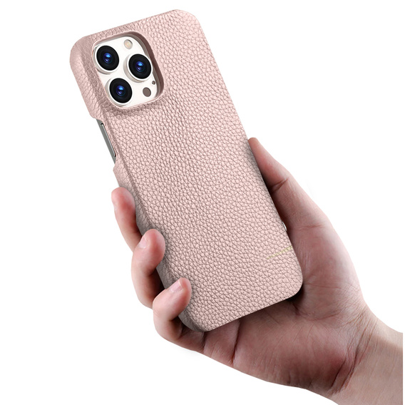 Skórzane etui do iPhone 13 Pro, Leather Grain, Pink