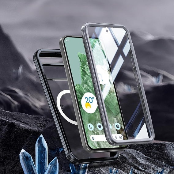 Etui do Google Pixel 9 / 9 Pro, Shockproof, ze szkłem, do MagSafe, czarne