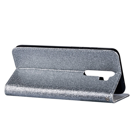 Etui z klapką do Xiaomi Redmi Note 8 Pro, Wallet Zippered, srebrne