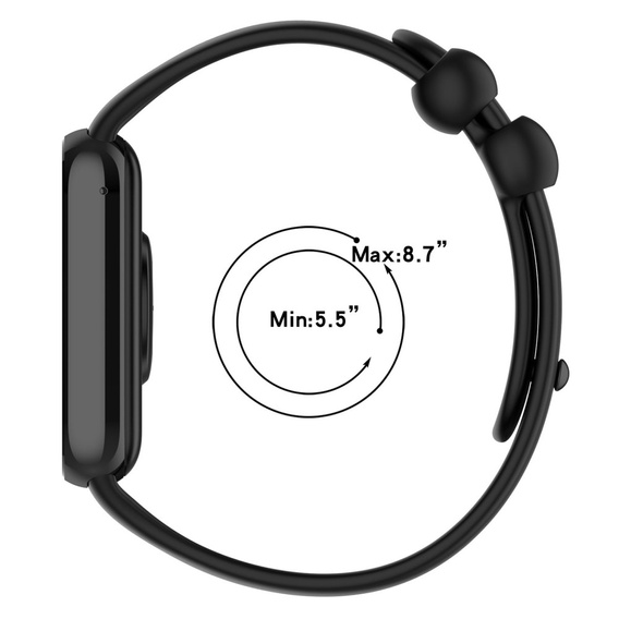 Pasek Silikonowy do Xiaomi Smart Band 8 Pro / Xiaomi Smart Band 9 Pro, Czarny