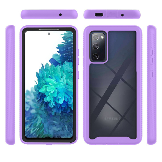 Etui do Samsung Galaxy S20 FE, Shockproof, z folią, fioletowe
