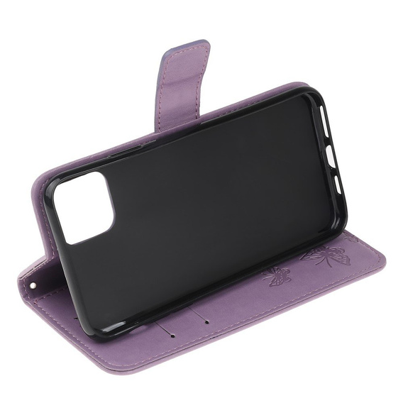 Etui z klapką do Samsung Galaxy A22 5G, Butterfly, fioletowe
