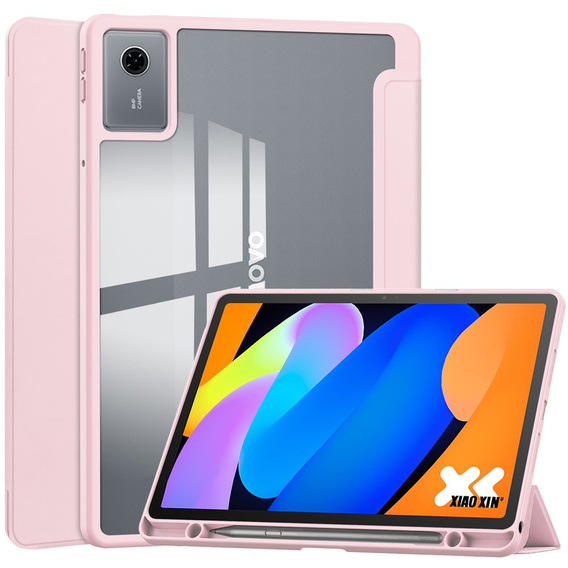Etui do Lenovo Idea Tab 11" 2025 TB336FU TB336ZU, z przezroczystym tyłem i miejscem na rysik, różowe
