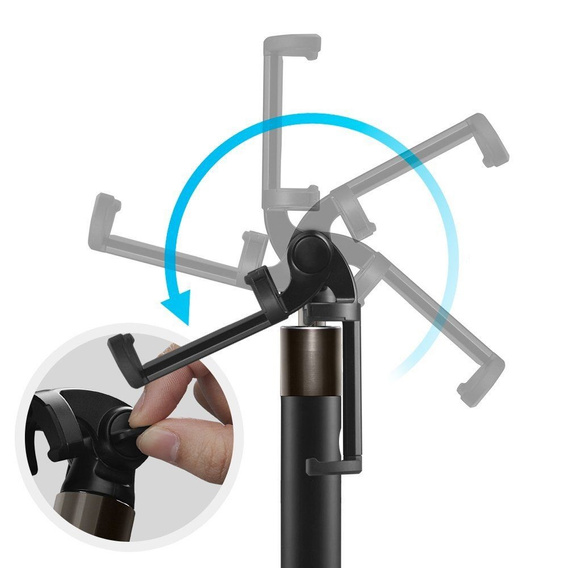 Uchwyt selfie stick, Spigen S530W, Wireless, bluetooth, do zdjęć, czarny