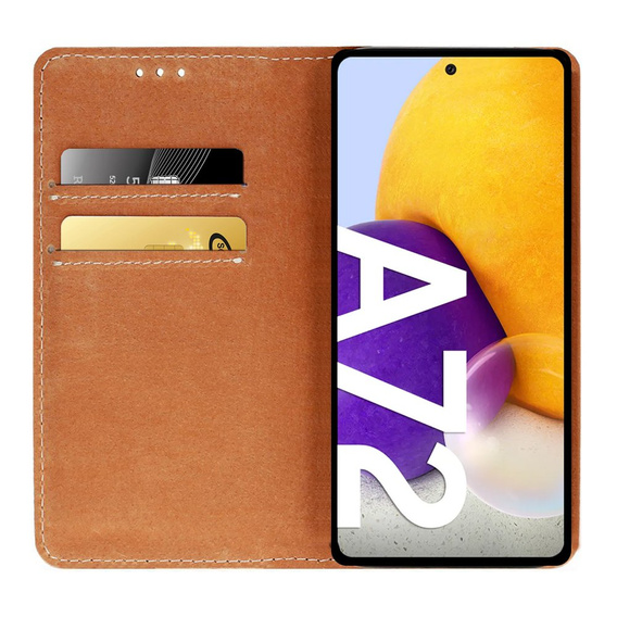 Skórzane Etui Wallet do Samsung Galaxy A72 5G / A72 LTE, Dark Blue