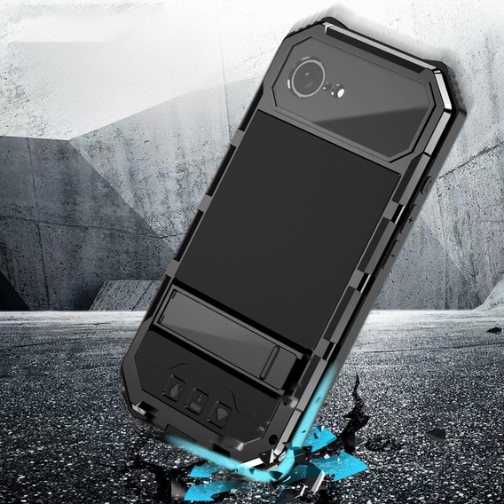Etui pancerne do iPhone 16E, R-JUST, czarne