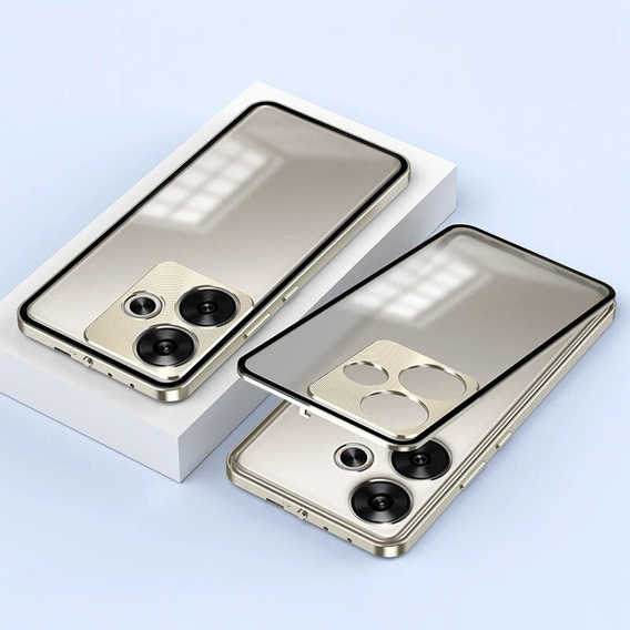 Etui do Xiaomi Poco F6, Frame Case, złote