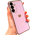 Etui do Samsung Galaxy S23 FE, Electro heart, fioletowe + Szkło Full Glue Ceramic
