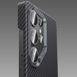 Etui BENKS Kevlar do Samsung Galaxy S25+ Plus, Carbon Fiber 600D 0044, do MagSafe, czarne