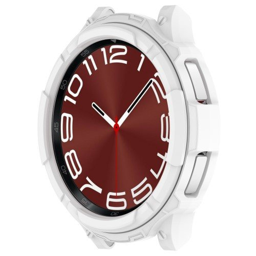 Etui z nakładką bezel ring do Samsung Galaxy Watch 6 Classic 47mm, Białe