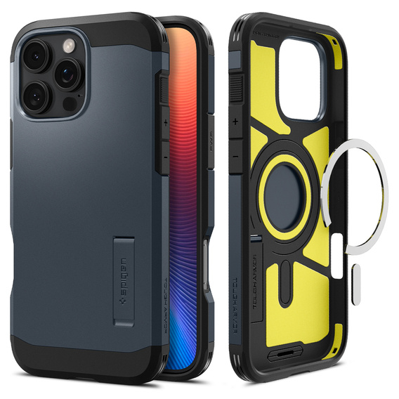 Etui Spigen do iPhone 16 Pro, Tough Armor Mag MagSafe, granatowe