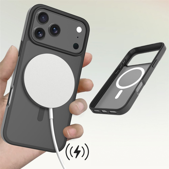 Etui Matt Case do iPhone 17 Pro Max, do MagSafe, półprzezroczyste czarne