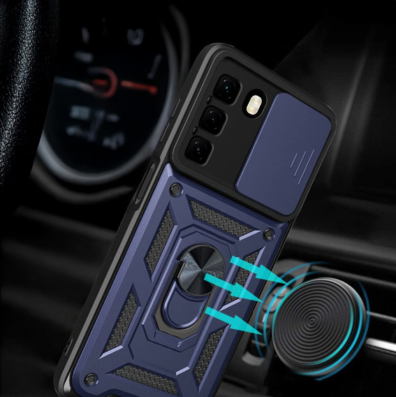 Etui pancerne do Infinix Hot 50 4G, CamShield Slide, niebieskie