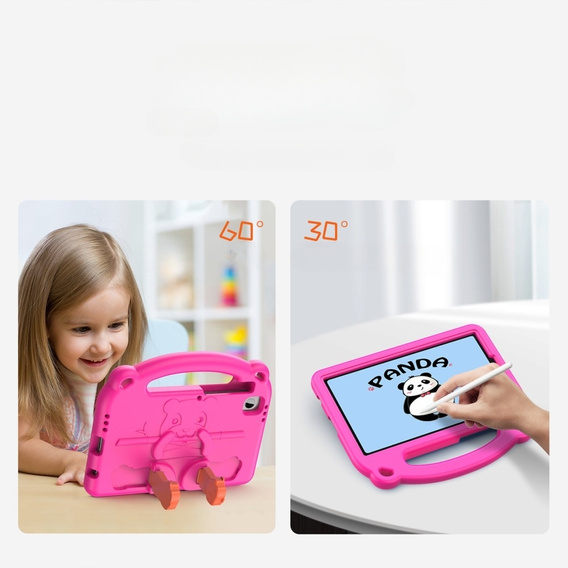 Etui DUX DUCIS dla dzieci do Samsung Galaxy Tab A9, Cartoon Panda, Pancerne ochronne, Różowe