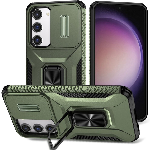 Etui do Samsung Galaxy S23, Slide Lens Lid, Zielone