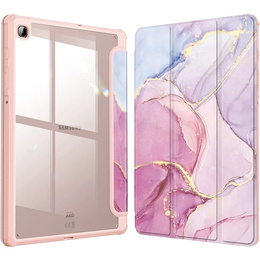 Etui Smartcase Hybrid do Samsung Galaxy Tab S6 Lite, z miejscem na rysik – różowe Marble