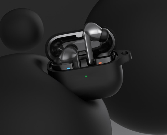 Silikonowe etui ochronne z karabińczykiem – do Galaxy Buds3 / Buds3 Pro - czarne