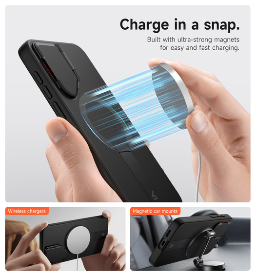 Etui Suritch Shockproof z podstawką i MagSafe do Samsung Galaxy S25 FE