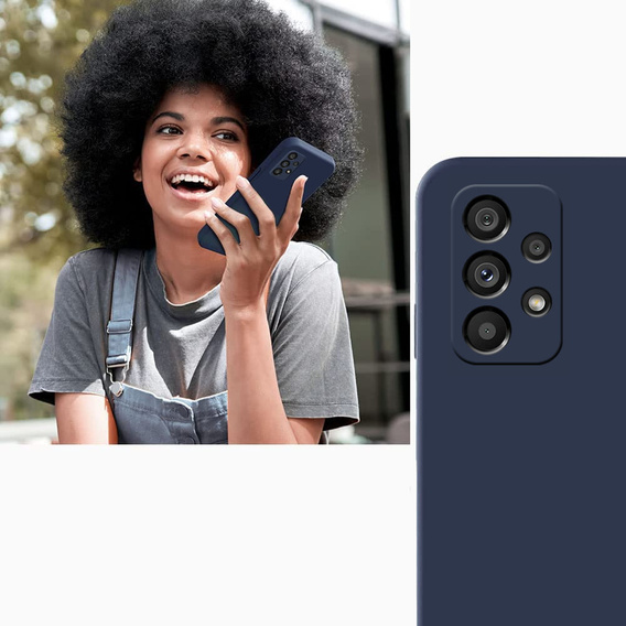 Zestaw Etui ERBORD do Samsung Galaxy A13 4G, Silicone Lite, Blue + Szkło