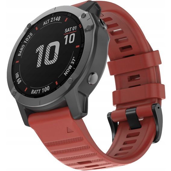 Pasek Silikonowy QuickFit do Garmin Fenix 26mm, Czerwony