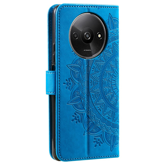 Etui z klapką do Xiaomi Redmi A3, Mandala, niebieskie