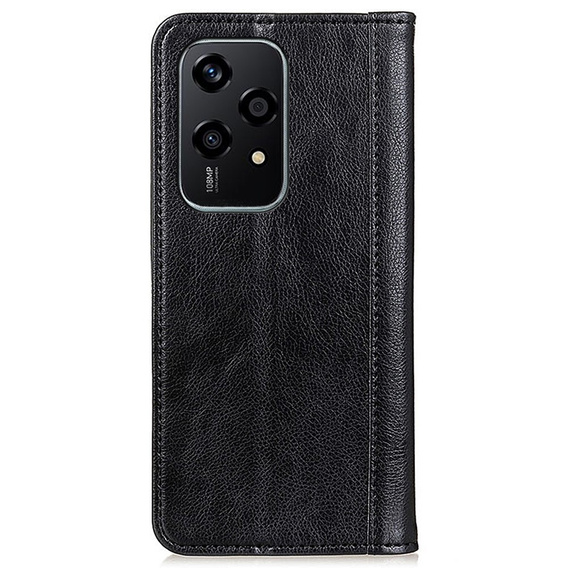 Etui z klapką do Honor 200 Lite, Split Leather, czarne