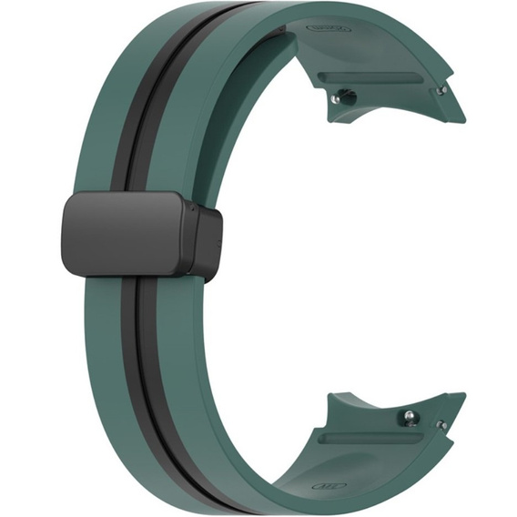 Pasek Silikonowy do Samsung Galaxy Watch 4/5/6 40/42/43/44/45/46/47mm, Zielony / Czarny