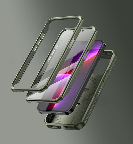 Etui Dexnor z MagSafe i osłoną aparatu do iPhone 13 Pro – zielone