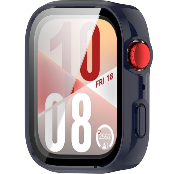 2w1 Etui z twardą ramką i szkłem hartowanym do Huawei Watch Fit 4 - niebieskie