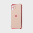 Etui do Apple iPhone 11, Electro heart, różowe rose gold