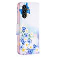 Etui z klapką do Samsung Galaxy A55 5G, Wallet, Butterfly & Flowers białe