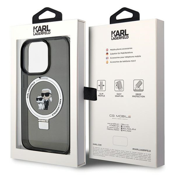 Etui Karl Lagerfeld Ring Stand Karl & Choupette MagSafe do iPhone 15 Pro