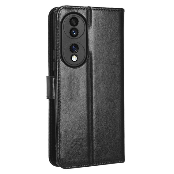 Etui z klapką do Honor 70 5G, Crazy Horse Wallet, czarne
