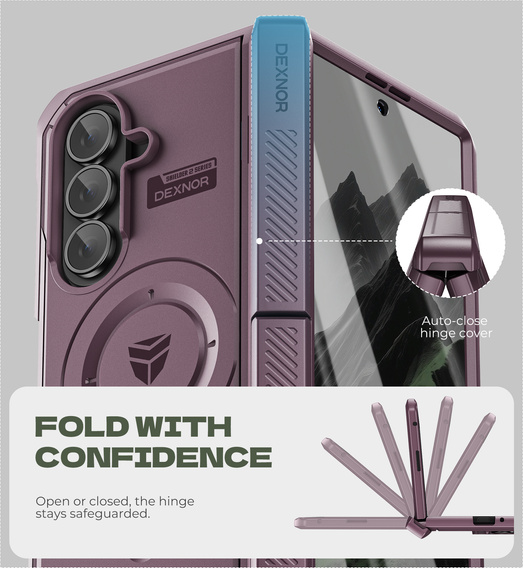 Etui pancerne Dexnor Magnetic z podwójnymi podstawkami do Samsung Galaxy Z Fold7