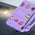 Etui do Samsung Galaxy Tab S10+ Plus, Cute Patterns, z podstawką, fioletowe