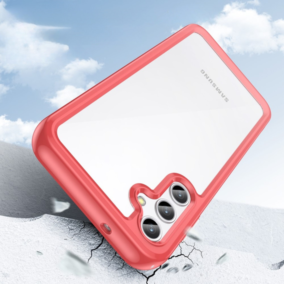 Etui do Samsung Galaxy A14 4G/5G, Fusion Hybrid, przezroczyste / czerwone