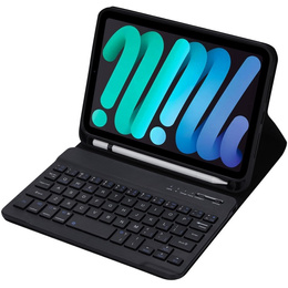 Etui z klawiaturą bluetooth do iPad mini 8.3" 2021 (6 gen.) / iPad mini 8.3" 2024 (7 gen.), Czarne