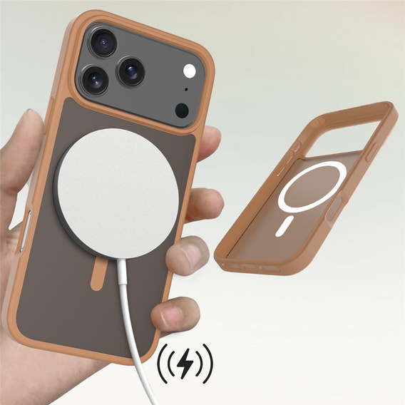 Etui Matt Case do iPhone 17 Pro, do MagSafe, półprzezroczyste brązowe