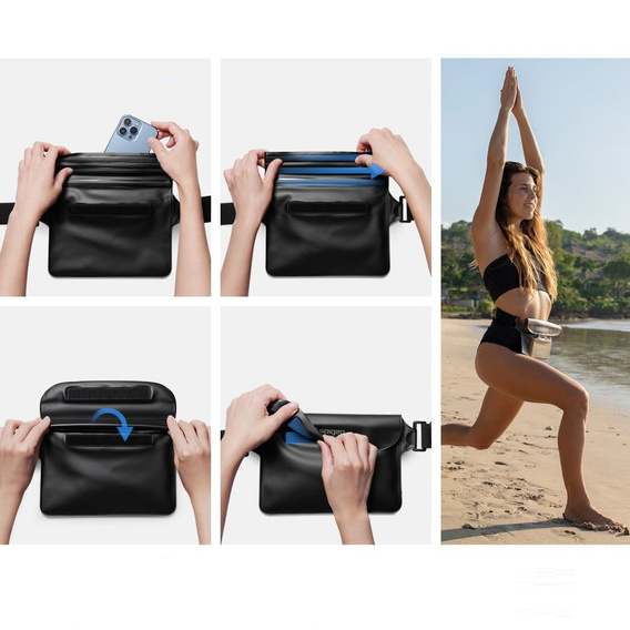 SPIGEN A620 Uniwersalna Wodoodporna Saszetka Waist Bag, Black