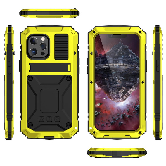 Etui do iPhone 13 Pro, R-JUST, pancerne, żółte