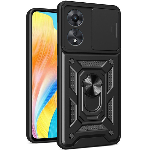 Etui pancerne do Oppo A98 5G, CamShield Slide, czarne