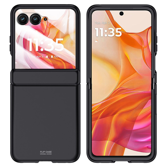 Etui do Motorola Razr 50 Ultra, PC Case, ze szkłem, czarne