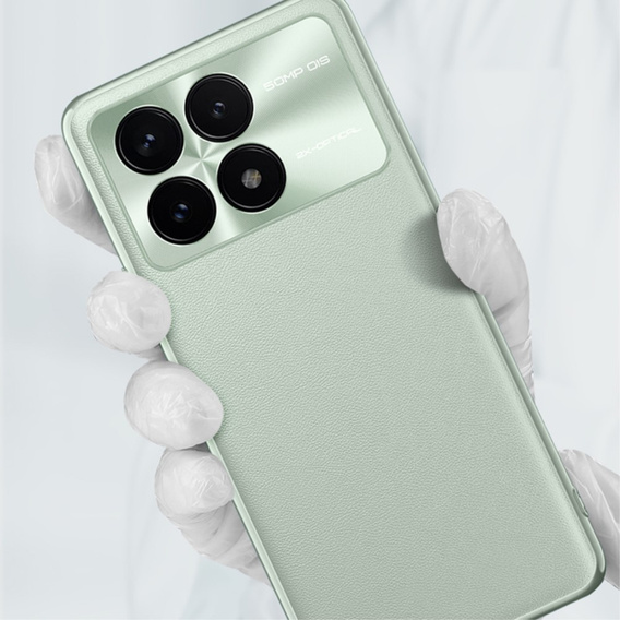Etui skórzane do Xiaomi Poco F6 Pro, leather hybrid, zielone