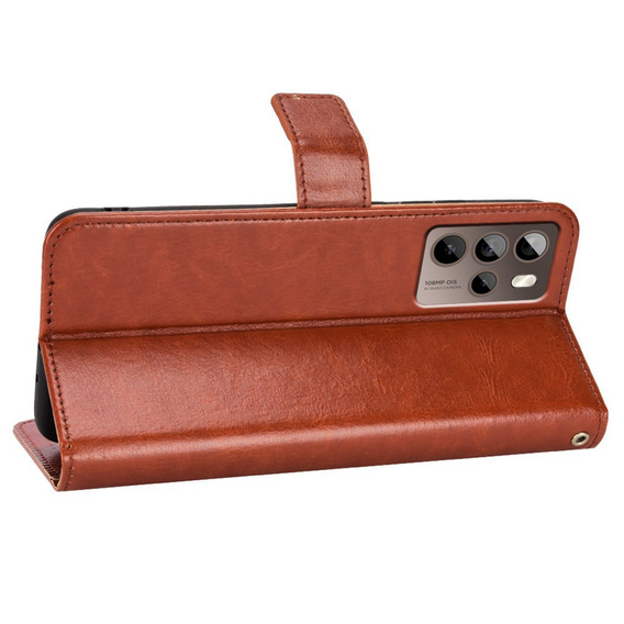 Etui z klapką do HTC U23 Pro, Wallet, brązowe